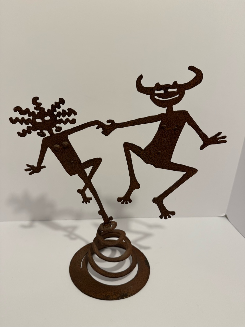 Rosemary Pozzi Franzetti Metal Sculpture Earthquake Detector 11" Devil Dance
